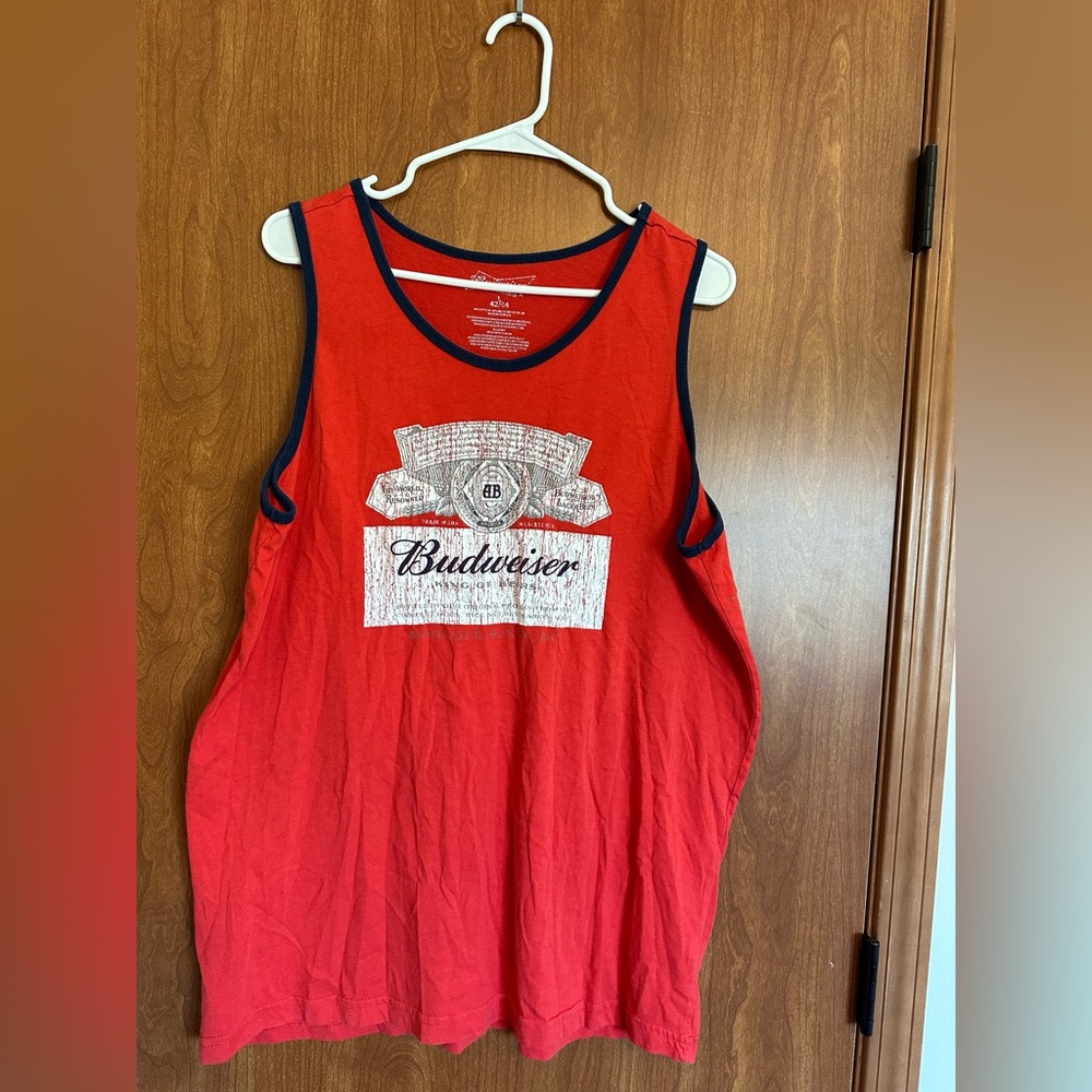 Budweiser Red and Black Sleeveless Shirt